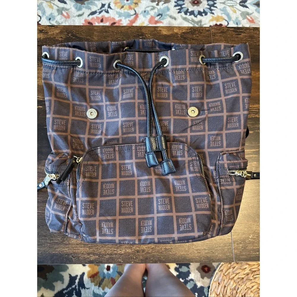 Steve Madden Dark Brown Nylon Backpack Adjustable Straps